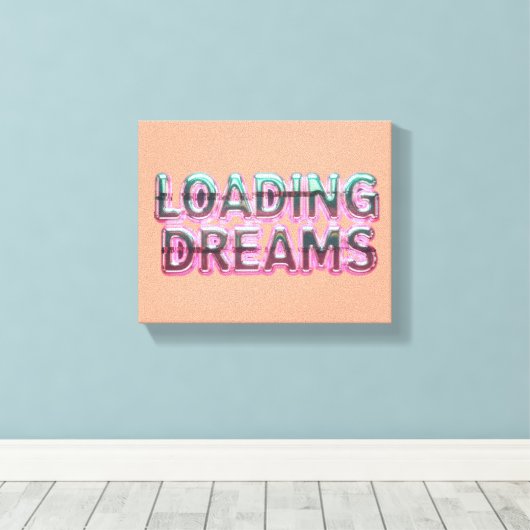 Vaporwave Aesthetics with Glitch Effect and Neon Canvas Afdruk (Insitu (Houten vloer))