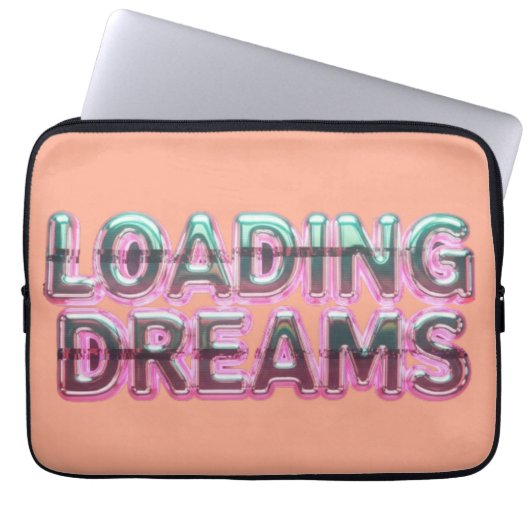 Vaporwave Aesthetics with Glitch Effect and Neon  Laptop Sleeve (Voorkant)