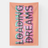 Vaporwave Aesthetics with Glitch Effect and Neon  Spandoek (Verticaal)