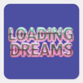 Vaporwave Aesthetics with Glitch Effect and Neon Vierkante Sticker (Voorkant)