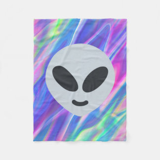 vaporwave alien emoji fleece deken