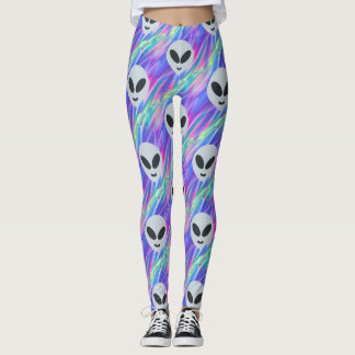 vaporwave alien emoji leggings