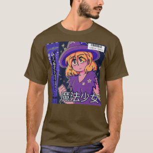 Vaporwave Anime meisje Aesthetische tachtiger heks T-shirt