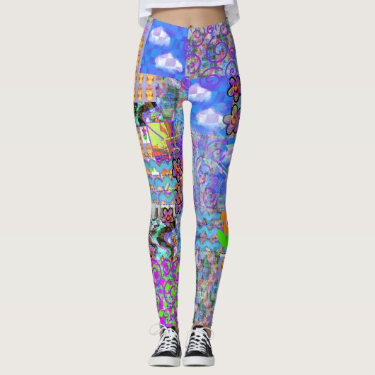 Vaporwave Brain Melt Leggings (Voorkant)