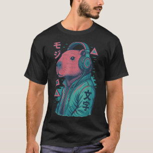 Vaporwave Capybara Japanse kunst Anime Manga Ukiyo T-shirt