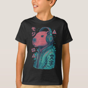 Vaporwave Capybara Japanse kunst Anime Manga Ukiyo T-shirt
