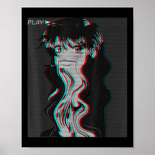 Vaporwave esthetisch zad Anime Girl Retro Eboy Egi Poster