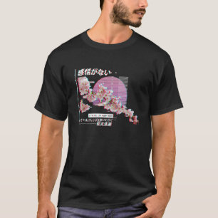 Vaporwave esthetische bloesem zonsondergang glitch t-shirt