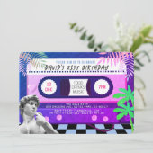Vaporwave Future Funk Cassettebandje Birthday Kaart (Staand voorkant)