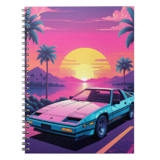 Vaporwave Futuristic Retro Sports Carnet automobil