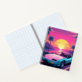 Vaporwave Futuristic Retro Sports Carnet automobil (Intérieur)