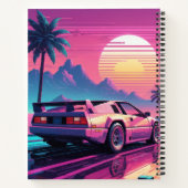 Vaporwave Futuristic Retro Sports Carnet automobil (Dos)