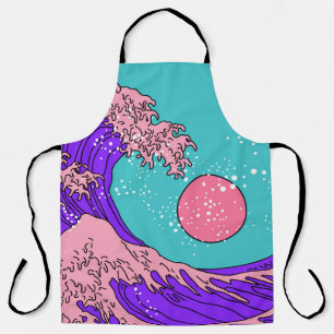 Vaporwave Great Wave: gestileerde oceaankunst Schort