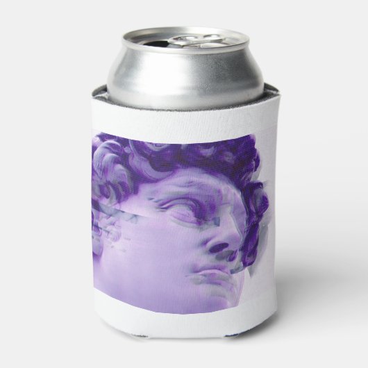 Vaporwave grieks glitch standbeeld blikjeskoeler (Blikje Voorkant)