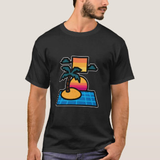 Vaporwave Island Retro Sunset T-shirt