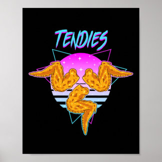 Vaporwave kipnuggets kipfilets Japanse Kanji Poster