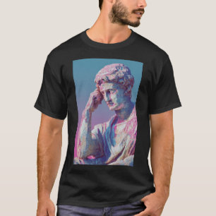 Vaporwave Klassieke Buste — Neon Gradiënt Esthetie T-shirt