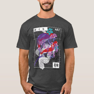 Vaporwave Koi Fish Japan Sakura Carp Breeder1344 T-shirt