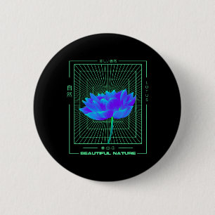 Vaporwave Lotus Bloem Namaste Zen Meditatie Yoga Ronde Button 5,7 Cm