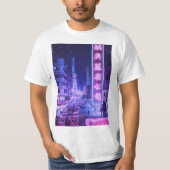 Vaporwave Night City T-shirt (Voorkant)