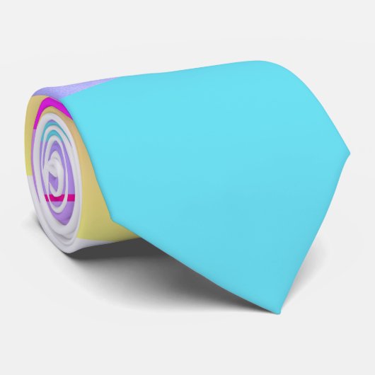 Vaporwave Pastels op White Digital Stripe Stropdas (Opgerold)