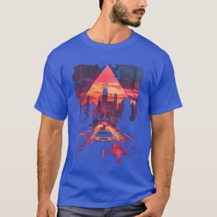 Vaporwave Retro Auto Stad Synthwave 80s 90s vriend T-shirt