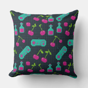 Vaporwave Retro Pixel Gamecontroller  Kussen