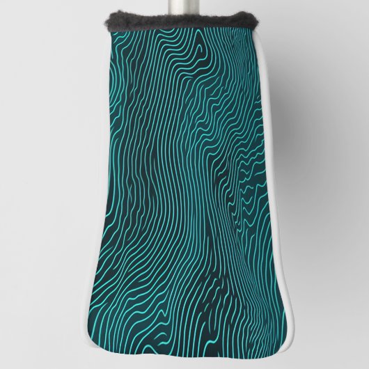 Vaporwave Rippling Blauwgroen en donkerblauw lijnp Golfheadcover