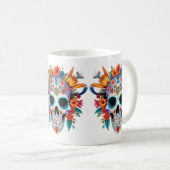 Vaporwave_Skull_Sunset_with_Neon_Tropical_Vibes-re Koffiemok (Voorkant rechts)