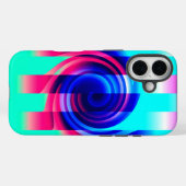 Vaporwave Spiral Abstrait Otterbox iPhone 13 Coque (Verso (horizontal))