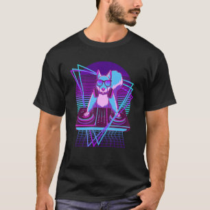 Vaporwave Squirrel DJ Platenspeler Sunglass Squirr T-shirt