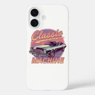 Vaporwave stijl klassieke auto iPhone 16 hoesje