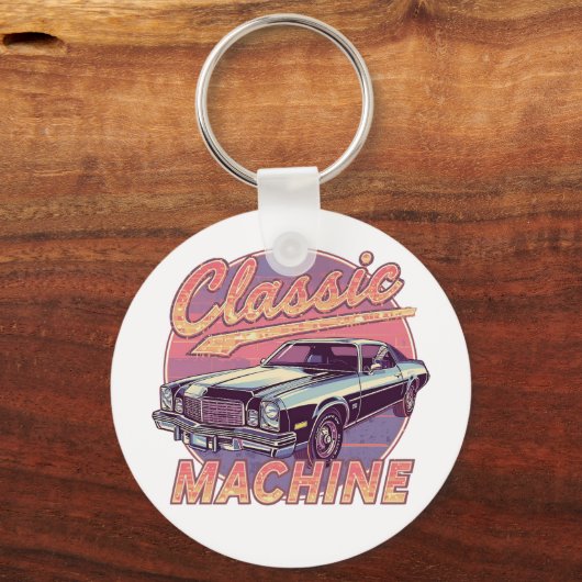 Vaporwave Style Classic Automobile Sleutelhanger (Achterkant)