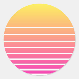 Vaporwave Sun Ronde Sticker
