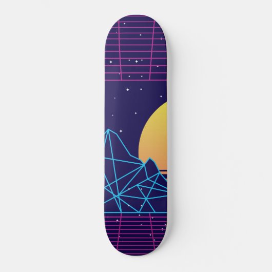 Vaporwave Sunset Skateboard (Voorkant)