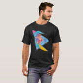Vaporwave Surfboard Palm Trees Surfen Retro 90s S T-shirt (Voorkant volledig)