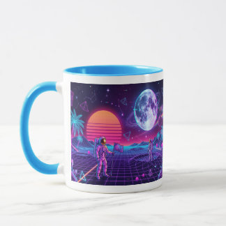 Vaporwave Synthwave Ruimtemannen 90s Retro Mok