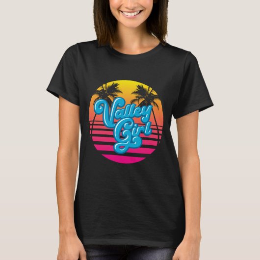 Vaporwave Valley Girl Dark T-shirt (Devant)