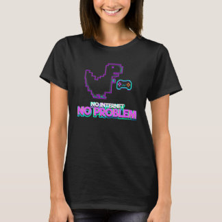 Vaprowave Rex Geek Dinosaur Geen internet T-shirt