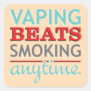 Vapt slaat altijd roken vierkante sticker