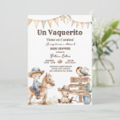 Vaquerito Cowboy Spaans Western Baby shower Kaart (Staand voorkant)
