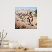 "Vaquero Pack Train" van Edward Borein Poster (Keuken)