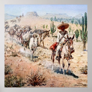 "Vaquero Pack Train" van Edward Borein Poster
