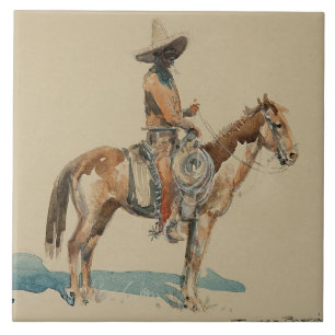 "Vaquero" Westerne kunst van Edward Borein Tegeltje