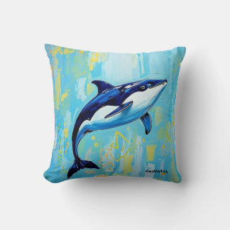 Vaquita-kunst aan de muur – Bedreigde bruinvis Kussen