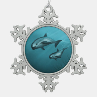 Vaquita Porpoises Tin Sneeuwvlok Ornament