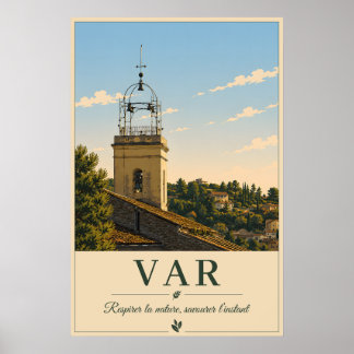 Var Provence Dorpsklokkentoren Vintage Poster
