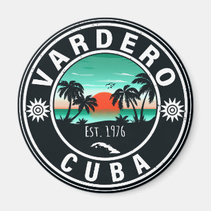 Varadero Cuba Island Retro Sunset Souvenirs 60s Magneet