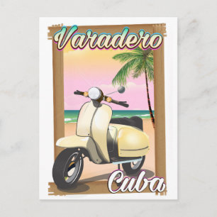 Varadero Cuba vintage scooterposter Briefkaart
