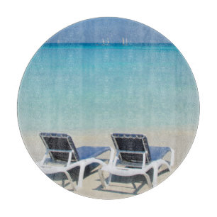 Varadero, Cuba. Zand en strandstoelen Snijplank